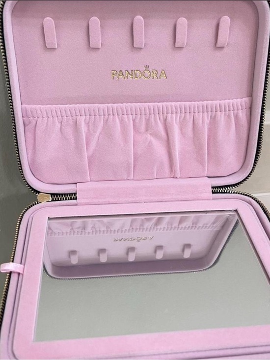 Pandora Other - Pandora Light Pink Travel Jewelry Case with Mirror